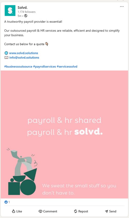 SOLVD LinkedIn post created in Canva